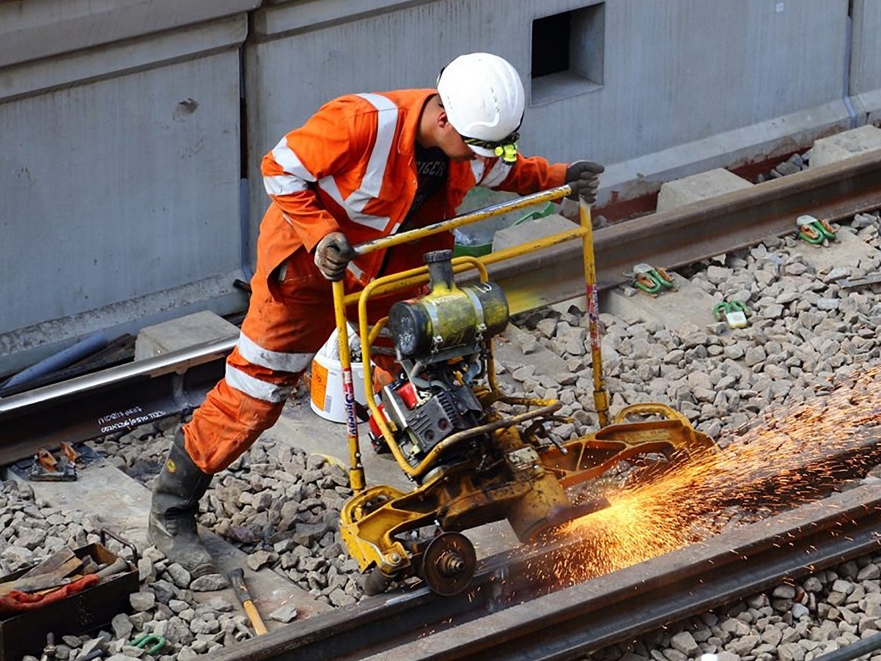 Welding on track